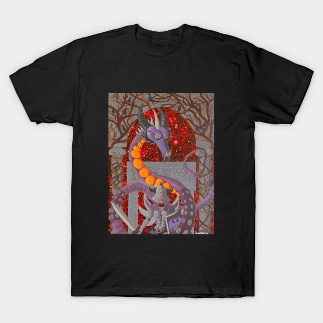 Lady and the serpent King T-Shirt by Rodney Pointer